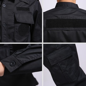 Tùy chỉnh thực hiện bảo vệ đồng phục an ninh Polyester/Bông ngắn tay áo đồng phục tài sản màu đen thoáng khí đặc biệt đào tạo quần áo - Product Image 6