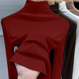 Maglia Termica da <span class=keywords><strong>Donna</strong></span> in Velluto Tedesco Eco-Friendly in Poliestere, Collo Alto, Tinta Unita, Spazzolata, Strato Base - Product Image 5