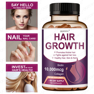 Capsule de croissance des cheveux à vente chaude avec <span class=keywords><strong>biotine</strong></span>, collagène, <span class=keywords><strong>zinc</strong></span>, réduit la perte de cheveux, accélère la croissance naturelle des cheveux, 120 comprimés - Product Image 4