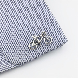 Proveedor de Mancuernillas Personalizadas, Mancuernillas de Plata con Forma de <span class=keywords><strong>Bicicleta</strong></span>, Diseño Creativo para Amantes del Ciclismo, Regalo para Hombre - Product Image 1
