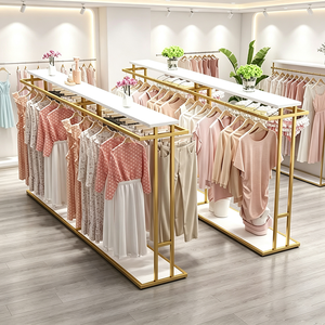 Espositore per Abbigliamento dal Design Elegante in <span class=keywords><strong>Oro</strong></span>, Arredamento Raffinato per Negozi di Moda - Product Image 1