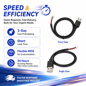 Kabel Konektor USB-A ke JST Molex, Perakitan Kabel Khusus, Kabel PVC, Produsen OEM untuk Perangkat IoT - Product Image 3