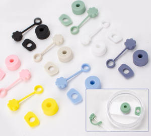 Venta al por mayor flores de silicona Ice King Cup taza de café tapa de paja 30OZ 40OZ Stanley a prueba de derrames tapón a prueba de polvo cubiertas de paja para taza de coche - Product Image 5