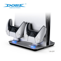 Support vertical de charge et de refroidissement DOBE pour PS5/Slim/Pro avec ventilateur intégré pour manettes DualSense – Accessoires de jeu