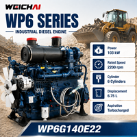 Moteur diesel turbocompressé SCDC Weichai WP6G140E22 103 kW 2200 tr/min 6 cylindres, moteur industriel pour machines de construction