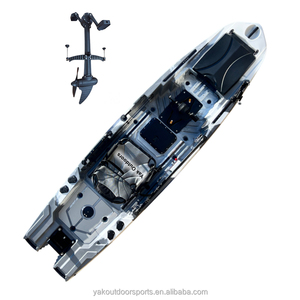Nouveau kayak à pédale de coque en PE de 12 pieds, moteur d'entraînement pour une à deux personnes, grandes trappes pour le surf et la pêche en kayak dans les rivières - Product Image 4