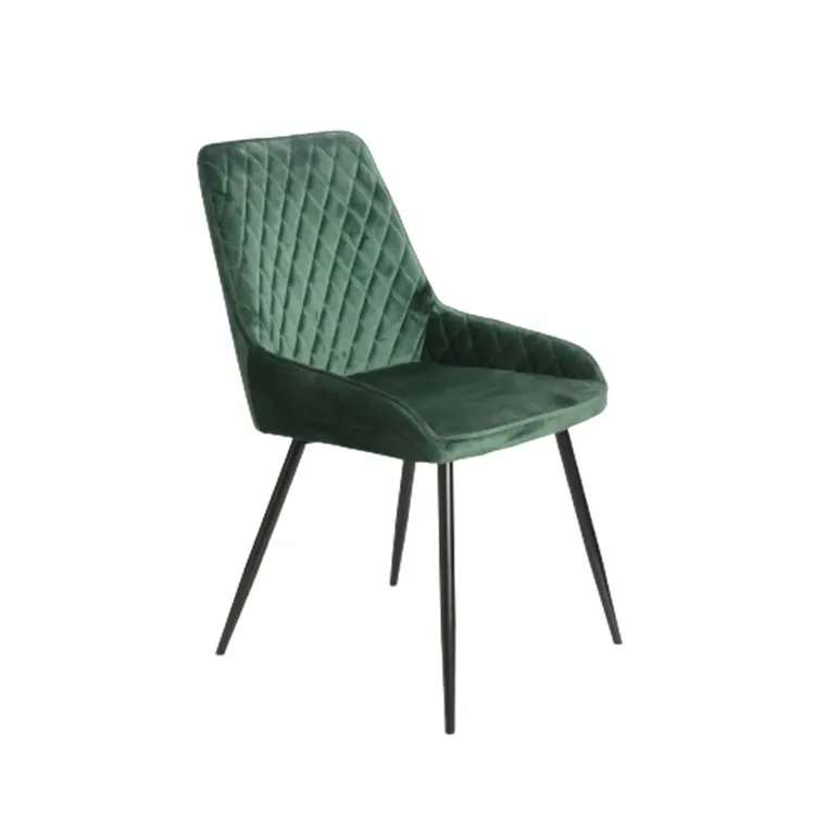 Silla de comedor con asiento de terciopelo/tela, pata de metal, muebles de restaurante, silla de ocio, silla de acento de tela de terciopelo