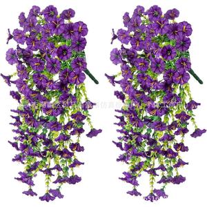 Guirlandes artificielles Howe de fleurs de volubilis violettes en plastique pour mariage, décoration murale et bouquets - Product Image 1