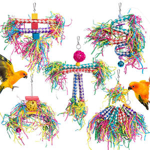 Wanddecoratie, kooi-voer, shredder, gnarawood, milieuvriendelijk, duurzaam, interactief, 5-pack vogelkauwspeelgoed papegaaienspeelgoed voor kleine vogels - Product Image 3