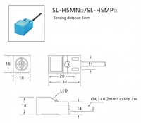 Capteur de proximité industriel carré SUEMW, DC 3 fils, distance de détection 5 mm, NPN NC, capteur de proximité métallique pour équipement d'automatisation