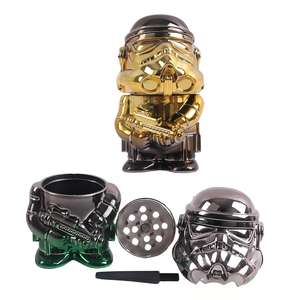 Nouveauté - Moulin à herbes en alliage de zinc en 3 parties, moulin à tabac Black Knight, moulin à fumer créatif, cadeau - Product Image 4