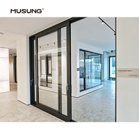 Portes coulissantes en aluminium à rupture de pont thermique, écoénergétiques, sur mesure, avec double vitrage trempé, pour balcon, patio, entrée