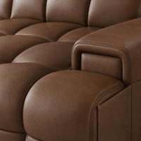 Canapé en cuir droit haut de gamme de luxe léger italien pour petit appartement, production en gros par l'usine de Foshan