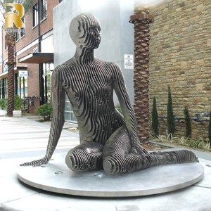 Novo Design moderno exterior rua aço inoxidável abstrato desaparecer senhora escultura para venda - Product Image 1