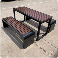 Mobilier de loisir design Offre spéciale Ensemble de jardin/jardin extérieur en plastique bois cadre métallique
