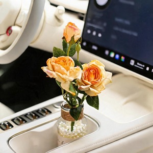 Ambientador de Coche con Rosas Artificiales de Estilo Pintura al Óleo Francesa y Bordes Desgastados, Decoración para Portavasos - Estilo Sofisticado para Mujeres - Product Image 5