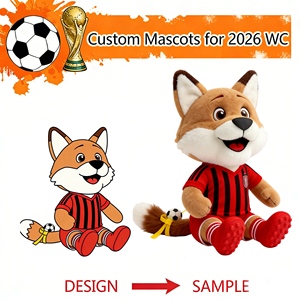 Produttore di Peluche Personalizzati Fornitore Verificato <span class=keywords><strong>Volpe</strong></span> in Tessuto Riciclato per Souvenir della Coppa del Mondo Animale di Peluche Personalizzato - Product Image 1