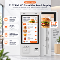 Kiosque de point de vente en libre-service mural de 21,5 pouces, écran tactile Android 11 avec imprimante 80 mm, scanner QR pour la restauration et la vente au détail