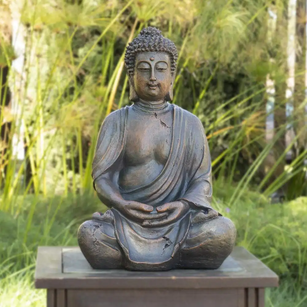 تمثال بوذا للتأمل من الراتنج للديكور في الهواء الطلق وديكور فني للفناء