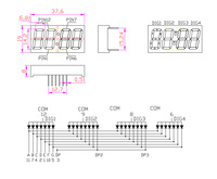 Pantalla LED Azul de 7 Segmentos y 4 Dígitos de 0.56 Pulgadas con Coma, Tubo Digital de 12 Pines para Reloj, Temporizador, Medidor, Serie 5641/5645