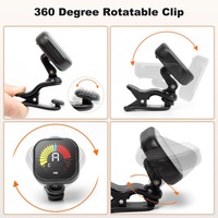 Professional Musical Instrument Gray Color Color LCD Display Rechargeable Clip-On Tuner for Guitar, Bass, Ukulele, Violin