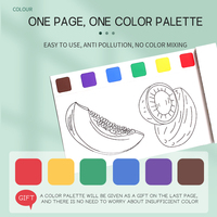 Libro de Colorear Educativo con Acuarelas, Personalizable, Tapa Dura, Papel Ecológico Reutilizable, Libro de Dibujo y Notas con Acuarelas DIY