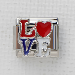 Bracelet à breloques Italie - Thèmes Sourire/Famille/Foi, breloques DIY élastiques en acier inoxydable 304, 9 * 10 mm, cadeau - Product Image 5