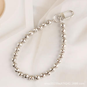 Nuevo llavero redondo, cuentas de Metal creativas, cadena de imitación transparente, llave de coche, accesorios para bolso de mujer - Product Image 6