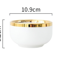 Service de table en céramique de luxe européen, simple, à bord doré, pour 2 à 8 personnes, motif dessin animé, compatible lave-vaisselle/micro-ondes, écologique, pour la maison