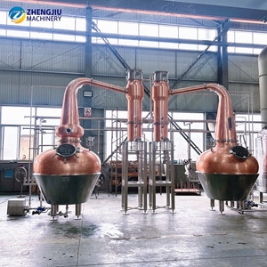 Ligne de production de chaudières à double cuve en cuivre ZJ 1000+1000L pour la distillation de riz/whisky, alambic à spiritueux pour des saveurs riches - Product Image 1