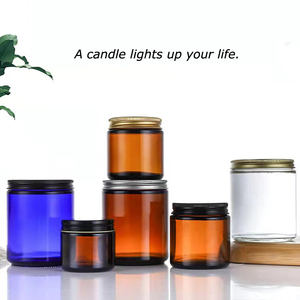 Custom 100g-250g Amber Empty Glass Holders with Lid for Christmas <strong>Lanterns</strong> <strong>Candle</strong> Jars for <strong>Candles</strong> - Product Image 5