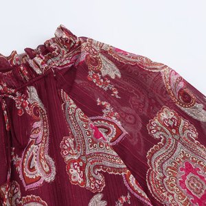 SHENZHU 2025 Nuova Collezione Primavera Abito Lungo alla <span class=keywords><strong>Moda</strong></span> con Stampa a Righe Metallizzate e Maniche Lunghe 2509162 - Product Image 4