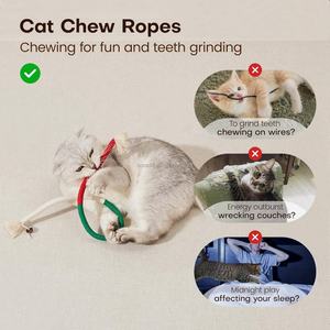 Juguetes Interactivos para Gatitos con Catnip, Cuerdas para Masticar para Todas las Razas, Recargables, de Lino Natural, para la Limpieza de Dientes, en Bolsa Sostenible - Product Image 6
