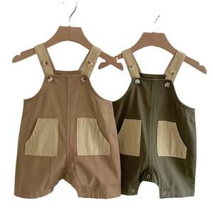 Monos geniales con bolsillos para bebé y niña, mono Retro de tirantes para recién nacido, pantalones informales holgados de algodón - Product Image 1