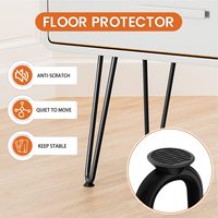 Pieds de meubles en acier allié robuste, finition noire mate, 16 pouces, 2 tiges, pour tables basses et bancs