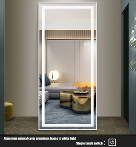 Miroir pleine longueur LED encastré doré, avec capteur de mouvement intelligent et commande tactile, pour <span class=keywords><strong>mur</strong></span> et sol - Product Image 6