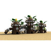 Toboggan pour aire de jeux sur le thème de la jungle ensemble complet d'équipement de terrain de jeu en plastique pour enfants