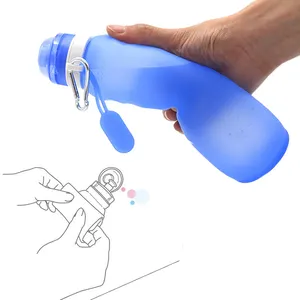 硅胶折叠瓶600毫升定制设计可折叠水瓶运动瓶