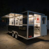 Prix d'usine Remorque mobile de restauration 4,9 m en fibre de verre et aluminium entièrement équipée pour la vente de nourriture de rue, résistante à la rouille