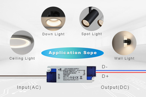 Постоянный ток 12 Вт 18 Вт 24 Вт 30 Вт 40 Вт 50 Вт 300 мА 400 мА 500 мА Светодиодный драйвер для внутреннего освещения - Product Image 4