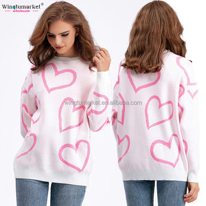 Winter Warm <strong>Jumper</strong> <strong>Valentine</strong> Knit Sweater Pullover Heart Designer Oversized Jacquard Plus Size Knitted Sweaters for Women - Product Image 4