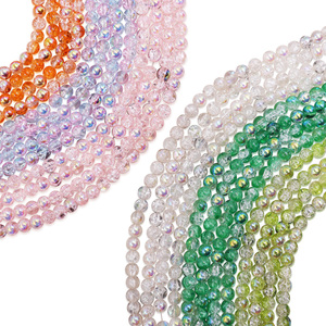Venta al por mayor 32 pulgadas <span class=keywords><strong>Chamilia</strong></span> cristal Murano y cuentas de vidrio 6mm naranja verde rosa azul craquelado cuentas sueltas caja de joyería - Product Image 1