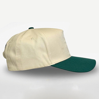 Gorra de béisbol de 5 paneles de sarga de algodón azul 100% personalizada en 2 tonos, gorras deportivas con bordado 3D, logotipo personalizado, gorra de béisbol con marco