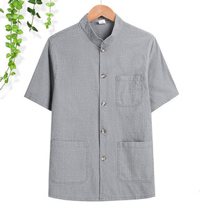 Leinen-Herrenhemd mit kurzen Ärmeln, dünn, für Männer mittleren Alters und ältere Herren, Sommer, halbe Ärmel, Sommer - Product Image 3