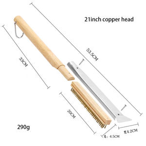 Brosse de nettoyage <span class=keywords><strong>pour</strong></span> <span class=keywords><strong>four</strong></span> à pizza avec grattoir et manche long, brosse <span class=keywords><strong>pour</strong></span> barbecue avec poils - Product Image 5