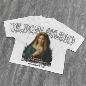 เสื้อยืดสตรีทแวร์คุณภาพสูงแบบยูนิเซ็กซ์ พิมพ์ลายมุก ผ้าคอตตอนหนานุ่ม ดีไซน์เนอร์ เสื้อยืดคอกลมทรงโอเวอร์ไซส์ ทรงบ็อกซี่  รับสั่งทำ - Product Image 1