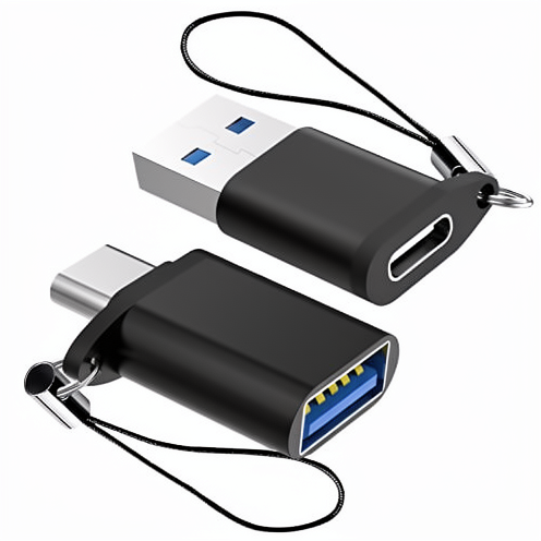 Pack 2 c to a USB-C USB 3.0 Adapter Carrying Strap for Smart Phone/Laptop/Car/Power Bank/Hub/Headphones/Microphone ABS Material