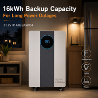 Système de batterie solaire tout-en-un anti-coupures de courant 5KW 16KWh avec onduleur 0ms pour zones à réseau faible tension