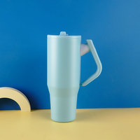 Lancement 2025 – Gobelet isotherme double paroi en acier inoxydable 304 de 40 oz, écologique, sans BPA, avec poignée rotative et couvercle rabattable pour les trajets quotidiens