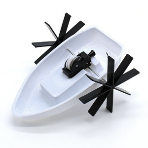 Kit científico de barco con hélice, modelo de plástico de accionamiento manual para niños, juguete de ensamblaje para experimentos educativos de 7 a 9 años - Product Image 3